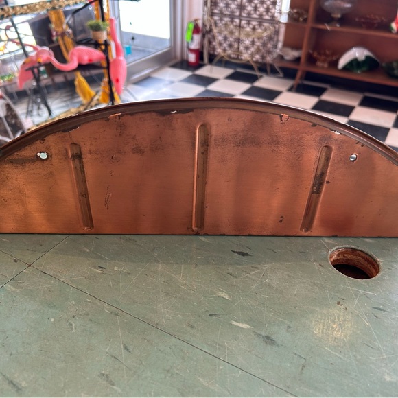 Vintage copper ceramic spice jar set wall mount shelf with rack mcm mid century - Picture 12 of 15